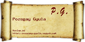 Pozsgay Gyula névjegykártya